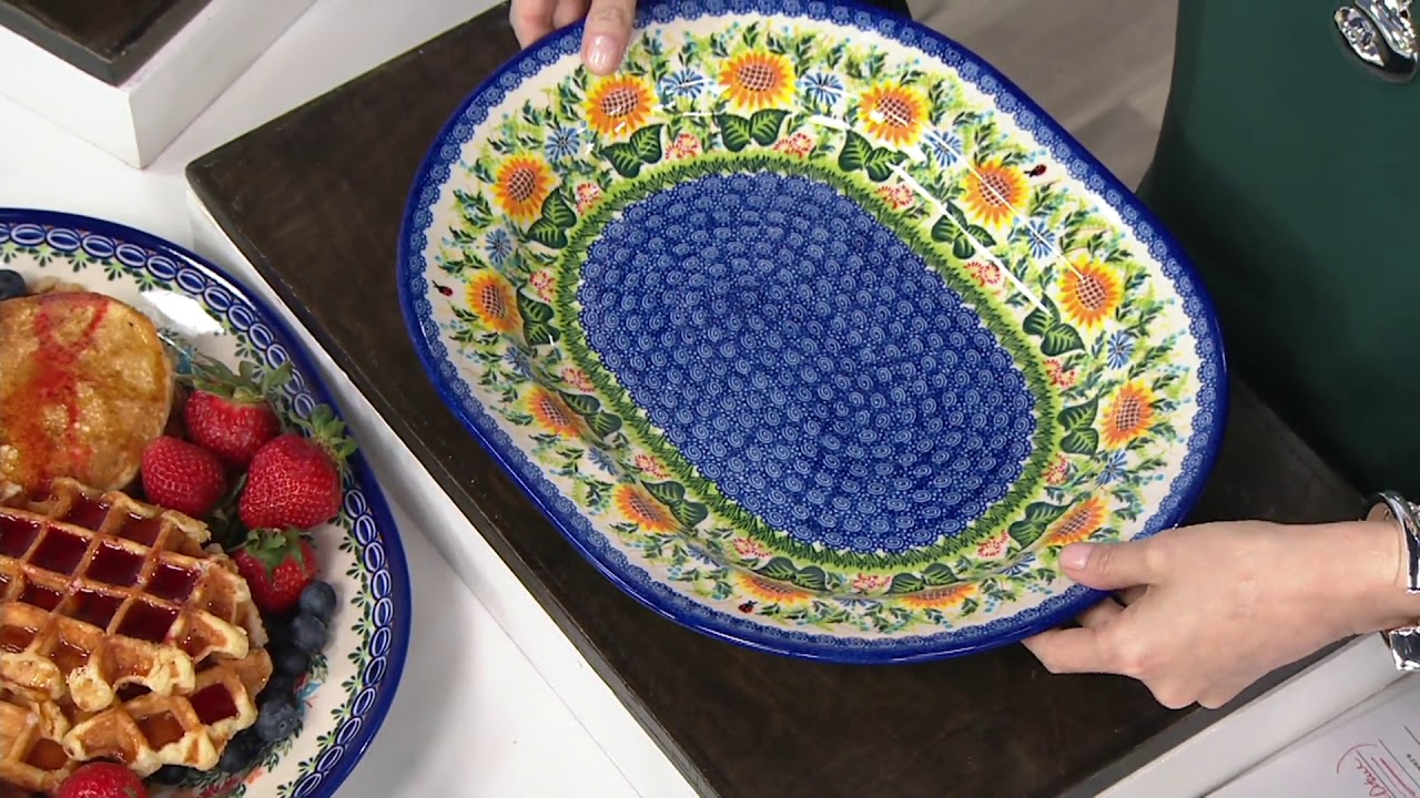 Lidia's Polish Pottery Hand-Painted Large Oval Platter on QVC