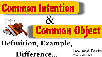 Common Intention and Common Object || Difference, Definition, Example || @lawandfacts1