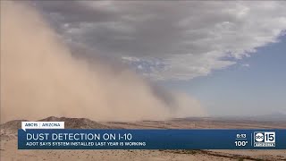 Reviewing a dust detection system put in along the I-10 last year