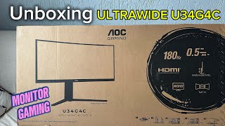 Monitor gamer AOC ULTRAWIDE U34G4C, WQHD, 180 HZ, 0.5 ms, hdmi, WQHD fast va, ADAPTIVE SYNC