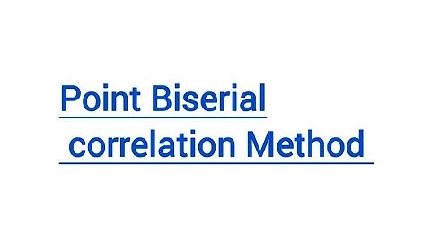 Point Biserial Correlation Method || #bhupsychology