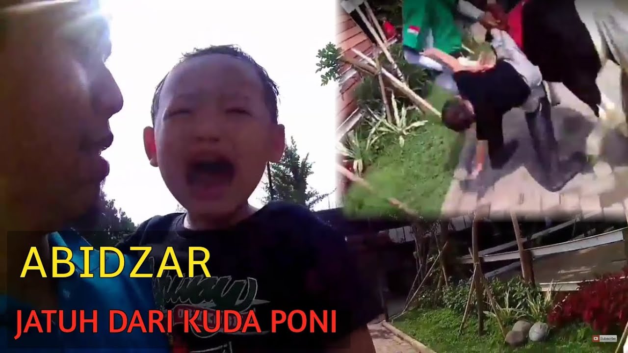 Bayi Jatuh Dari Kuda Poni Naik Kuda Keliling Lapangan Lucu Dan