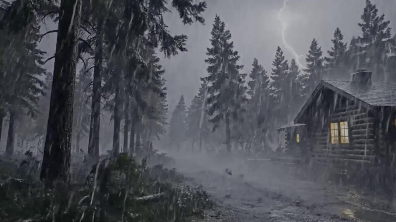 🔴 Heavy Rain and Thunder to Sleep FAST 😴 12 Hours of Strong Rain Sounds to End Insomnia