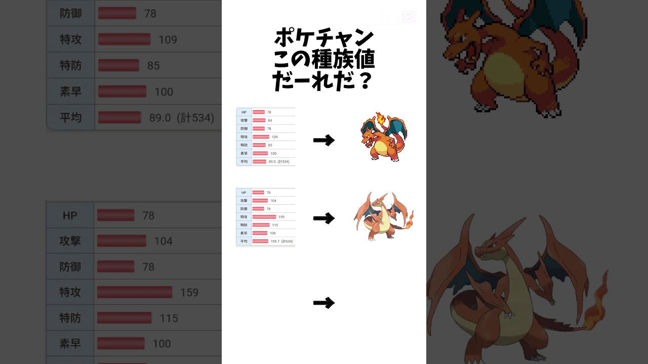 【ポケモンチャンピオンズ】この種族値だーれだ?#ポケモン