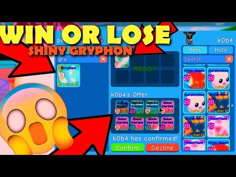 Shiny Gryphon Best Trades I Ve Ever Done Big Lose Or Win His Inventory In Bubble Gum Simulator By Phmittens - roblox bubble gum simulator gryphon free robux obby 100