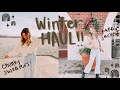 WINTER CLOTHING HAUL *ft. Princess Polly* | puffer jacket, chunky sweaters, flannel shackets, + MORE