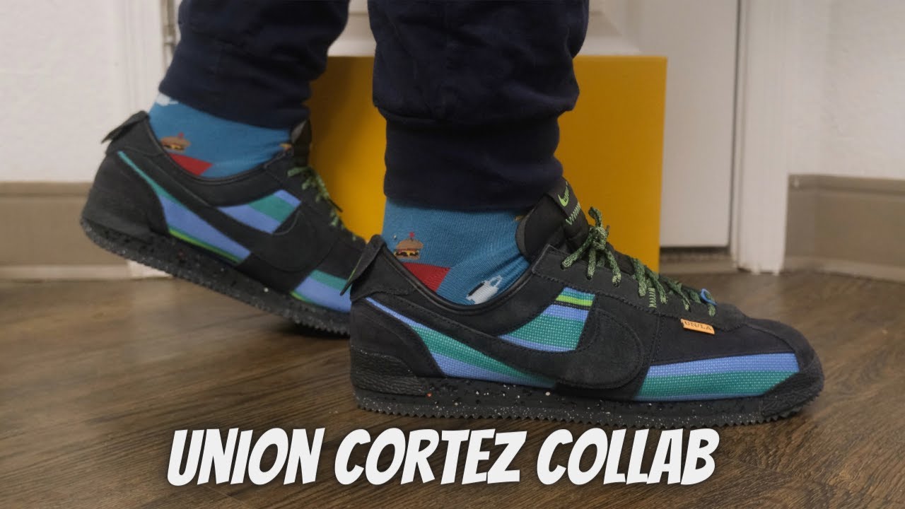 schoenen Graf ambulance Nike Cortez X Union Off-Noir On Feet Review - YouTube