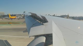 United Airlines B777-222 Landing LAX Runway 25L Taxi to Gate Great Sounds Nice Sunny Day 10/14/2023