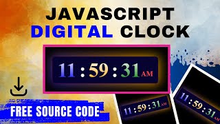 build a responsive digital clock HTML, CSS, and javascript #digitalclock