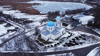 Вознесенська церква з висоти у с. Великий Бобрик, 4K