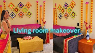 Living room makeover for diwali 👌 last minute easy and attractive with dupatta and papers ❤️ screenshot 3