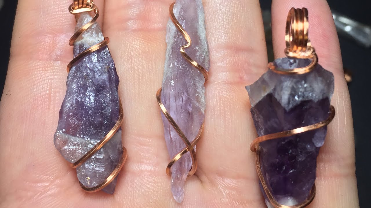 How-To Wire Wrap Amethyst Crystals without holes 