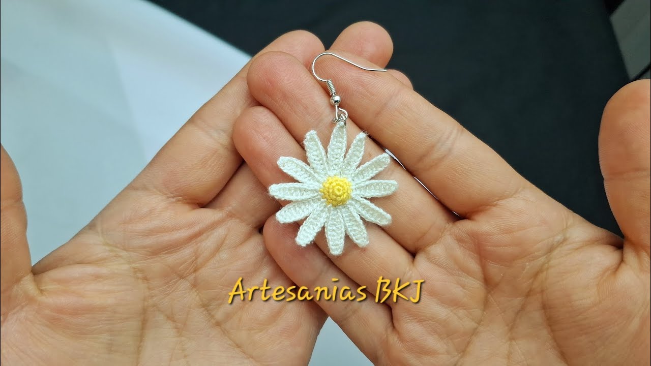 Hoy haremos esta hermosa margarita a crochet / TUTORIAL crochet earrings