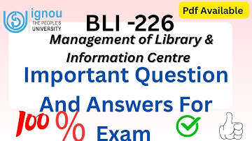 BLI -226 \\ Most Important Question & Answer #ignou #bli226 #library #ignoubooks #ignoustudymaterial