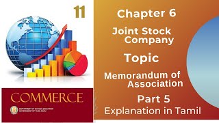 11th Commerce | Chapter 6 | Memorandum of Association (MOA) | Part 5 | TN State Board