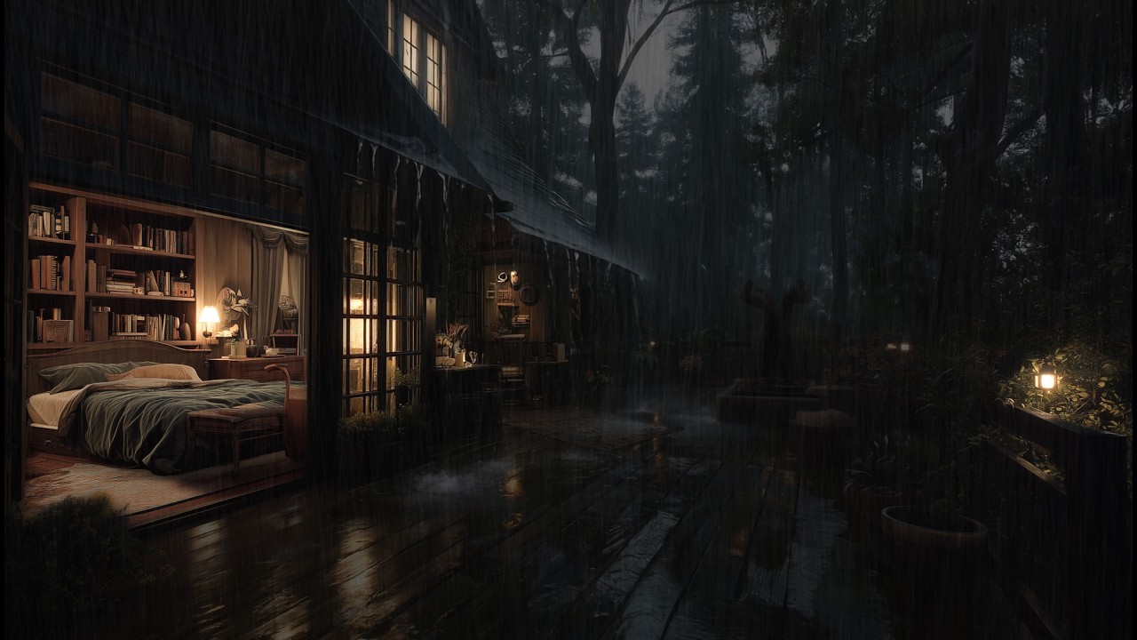 Peaceful Rainy Cabin in the Forest 🌲 | Rain Sounds for Sleep, Relaxation & Healing