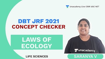 Laws of ecology concept checker | DBT JRF 2021| Life Science| Saranya| Unacademy Live CSIR