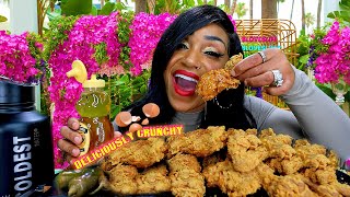 Popeyes Fried Chicken with Honey and Hot Sauce Mukbang