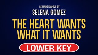 Enjoy singing along with this karaoke version of the heart wants what
it as made famous by selena gomez. (lower key version) wa...