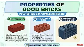 Properties of Good Bricks & Special Types of Bricks | Building Materials | Civil Engineering