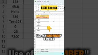 Excel ISNUMBER Function | Number Check Trick 🔥 TRUE ya FALSE? #shorts