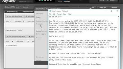 EdgeRouter Configuration - SNAT - Source Network Address Translation