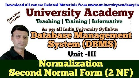 DBMS9: 2NF Normal Form in DBMS | Normalization | Second Normal Forms | DBMS | Examples