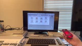TheC64 maxi using mouse and REU with GEOS