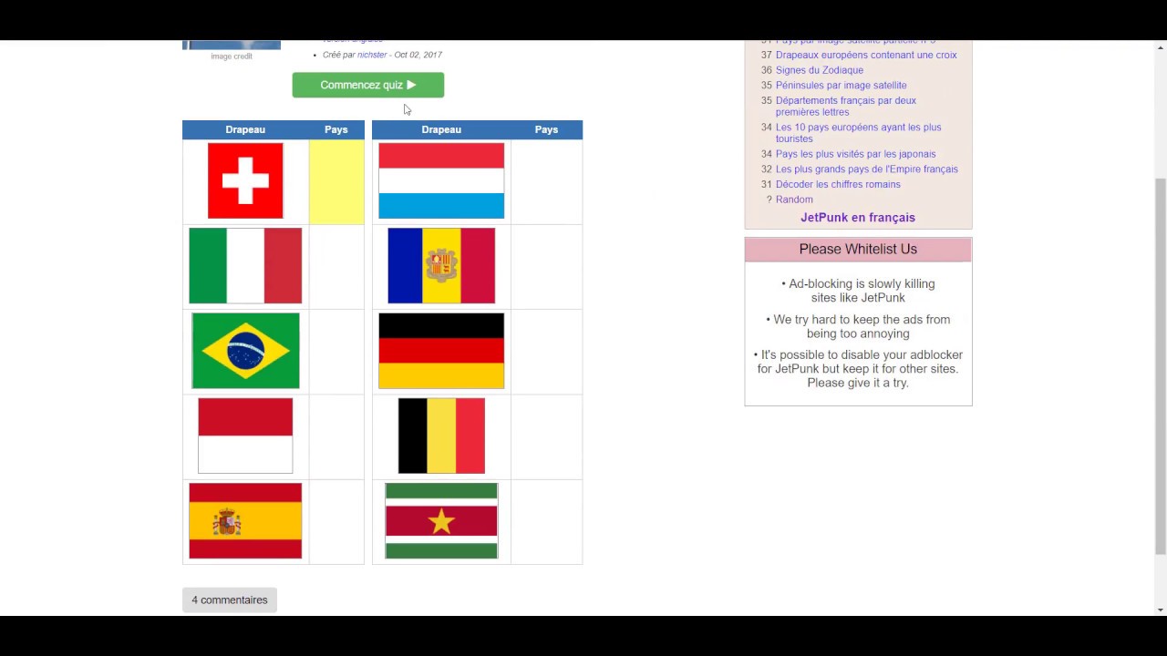 [JetPunk] Drapeaux des pays frontaliés à la France en 9 secondes YouTube