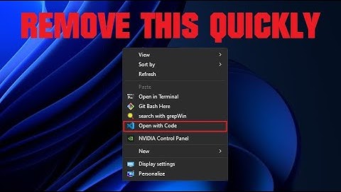 HOW TO REMOVE "OPEN WITH CODE" IN THE CONTEXT MENU?