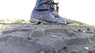 army boots crushes glasses