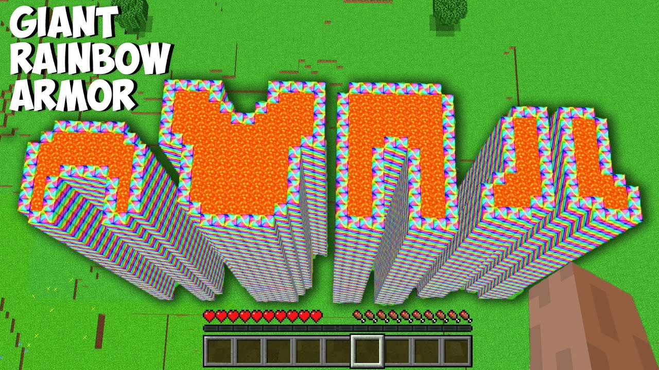 I Found BIGGEST RAINBOW ARMOR in Minecraft ! HUGE RAINBOW ARMOR ! - YouTube