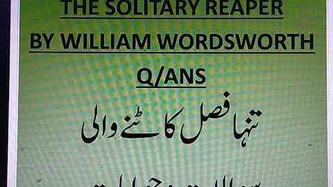 # The Solitary Reaper Q/Ans #QlAns of Solitary Reaper