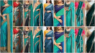 Peacock Green Saree Contrast Blouse 2026 | Best Color Combination Blouse for Peacock Green Saree