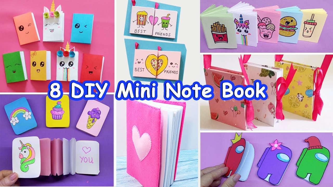 Đồ dùng học tập tự làm | 8 Cách làm sổ tay Mini – Tự làm đồ dùng học tập – DIY mini NoteBook – Back to school – Liam Channel