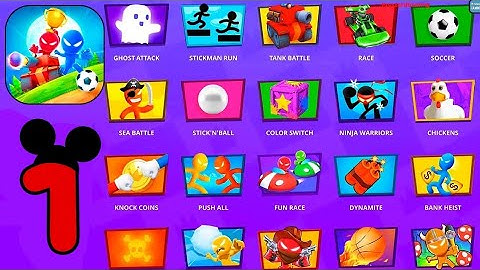 Stickman Party 1 2 3 4 Player Games RANDOM MINIGAMES - Part 1  Gameplay Walkthrough - (Android,iOS)