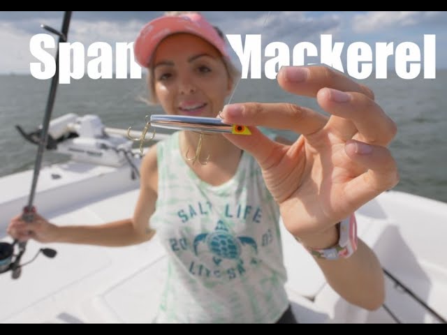 Spanish Mackerel in the Surf ** Fishing Galveston Beachfront ** Kastmaster  Spoons 