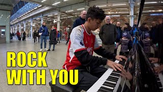 When I Play Michael Jackson Rock With You on Broken Public Piano | Cole Lam