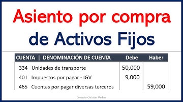 Compra de activo fijo - Asiento contable 2022