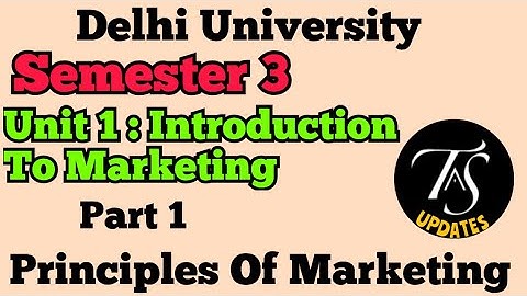 Unit 1: Introduction to Marketing | Part 1 | Semester 3 | Principles of Marketing | Business Comm...