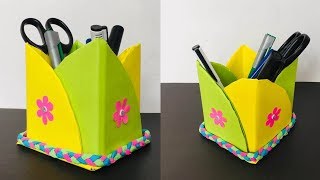 Pencil box | today we will learn how to make #pencil #box with #paper
. its a unique and easy holder idea by using cardboard color
papers.watch th...