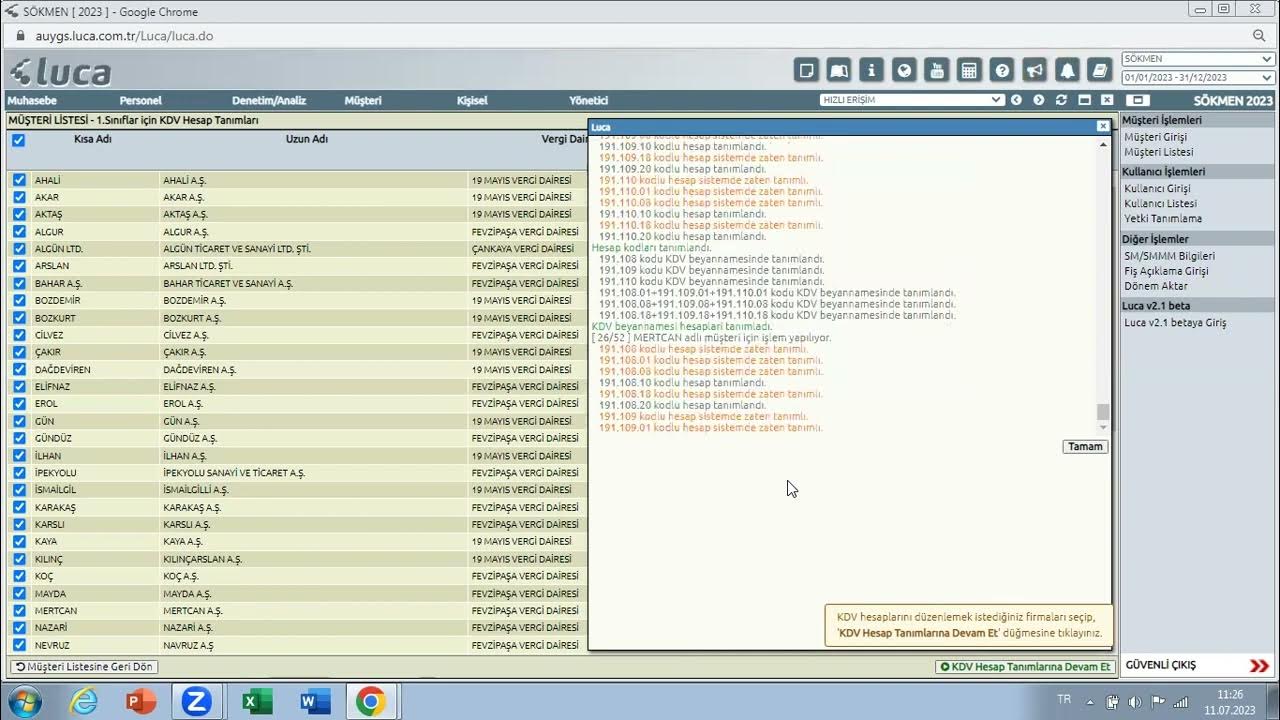 Luca MMP Yeni KDV Oranlarına göre hesap planı ve cari tanımlarının