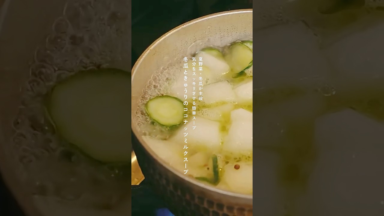 【気分をスッキリしたい日に。冬瓜ときゅうりのスープ】ココナッツミルクをベースにコリアンダーシード、岩塩で味を調えたシンプルな夏レシピ「冬瓜ときゅうりのココナッツミルクスープ」