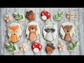 How to decorate Forest Animal WOODLAND Cookies ~ Bear, Fox, Deer & Racoon