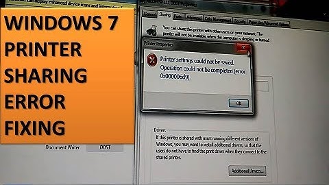 WINDOWS 7 unable to share printer