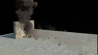 Wall Explosion with Debris Animation
