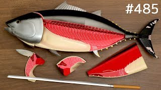 黒マグロ解体フィギュアをさばく / Dismantling Figure Bluefin Tuna. Japanese toy. sushi