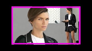 Breaking News | Actress ruby rose shows off her long legs in black shorts and bootees