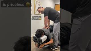 First timers always have the best reactions #asmr  #chiropractic #adjustment #shorts