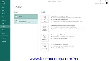 Publisher 2013 Tutorial Sharing and Exporting Publications Microsoft Training Lesson 11.3